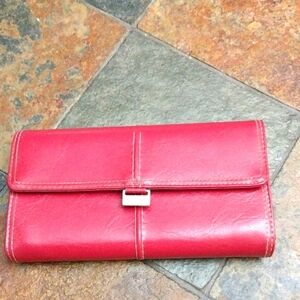 Liz Claiborne Red Leather Wallet